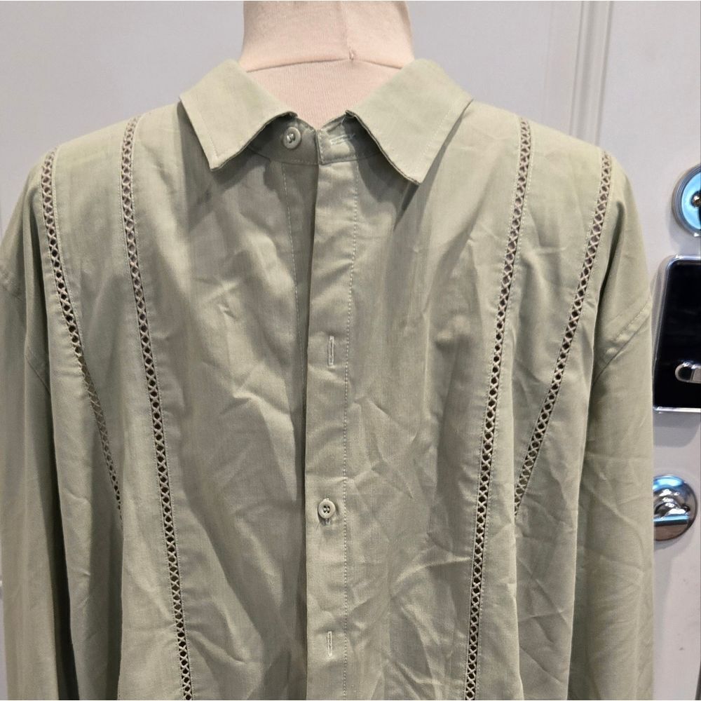 Coofandy embroidered Guayabera long sleeve sz 2xl - Picture 3 of 12